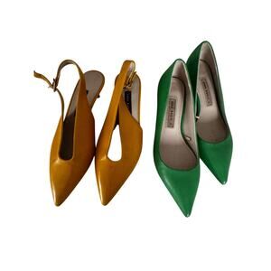 ZARA Basic Collection Bundle – Women’s Heels Size 36 (US 5.5) – Green & Yellow